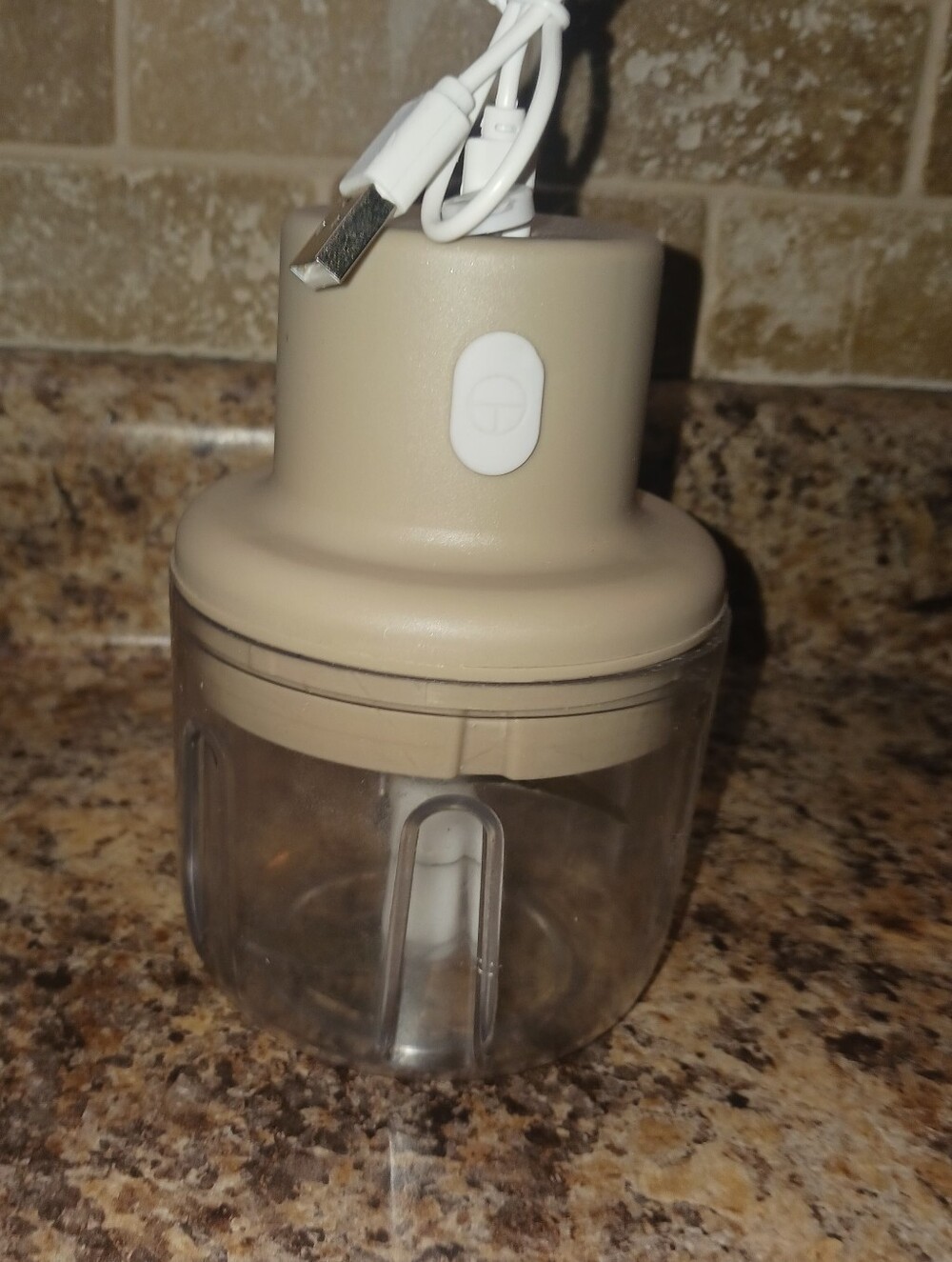 Amazon Beige and Clear Mini Electric Food Chopper